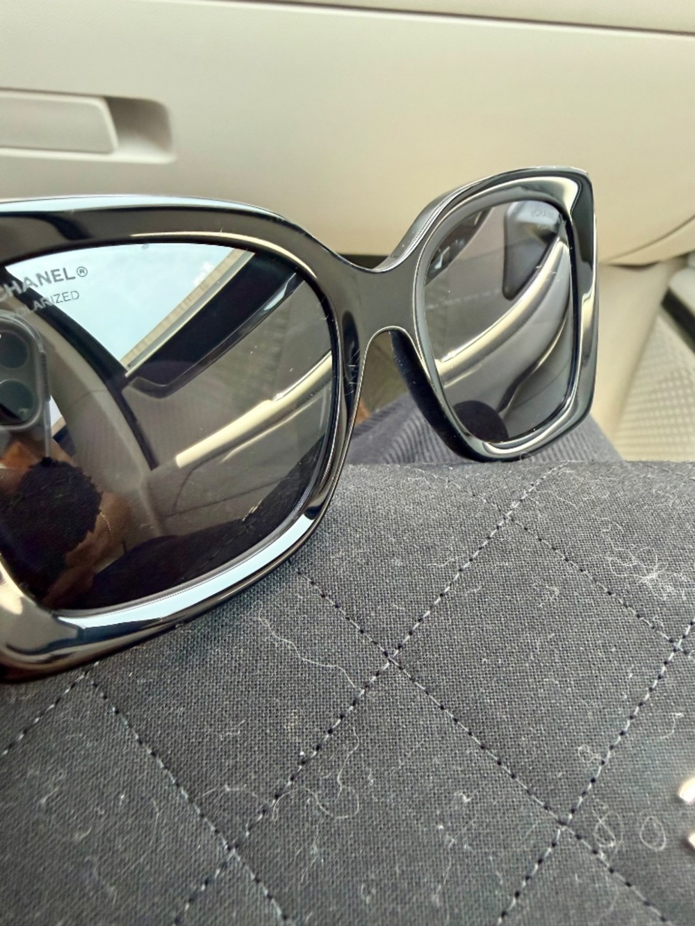 Acetate CC Square Sunglasses 5555 Black - Picture 5 of 5